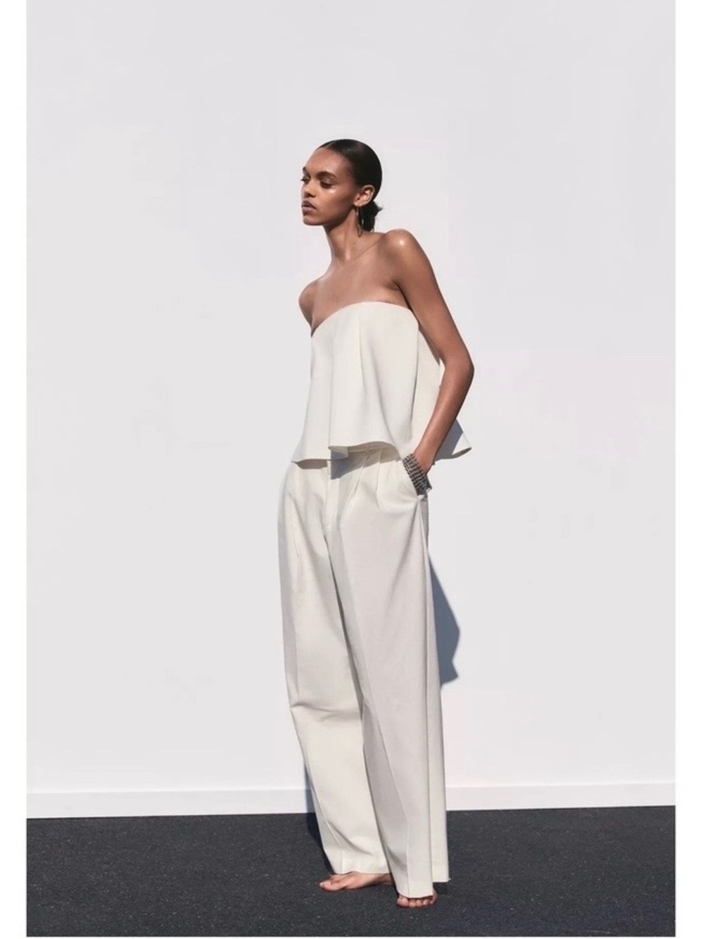 Zara Strapless Flowy Top!